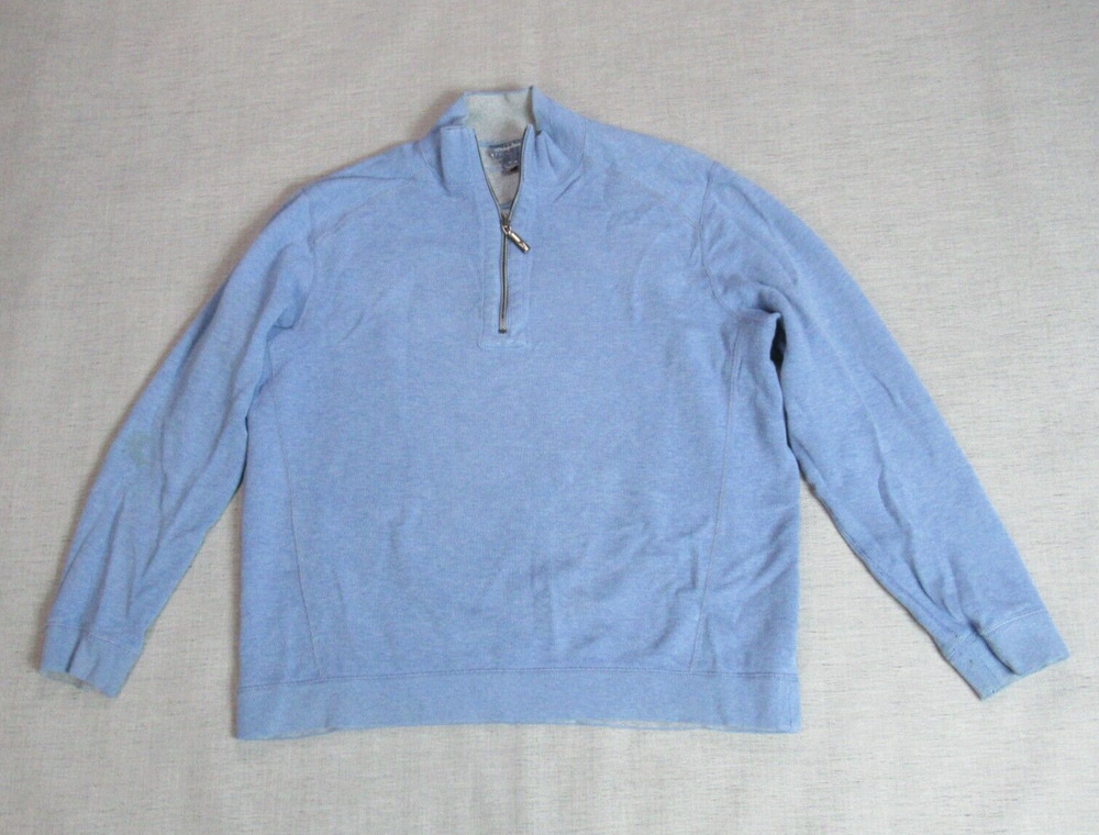 Tommy Bahama Pullover Mens Medium Reversible 1/4 Zip Long Sleeve Knit Sweater